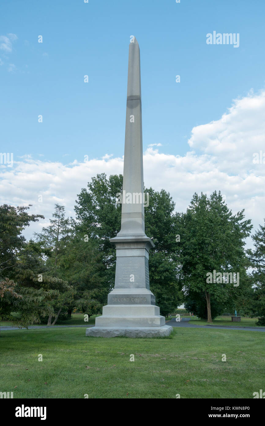 Philadelphia Brigade Monument, Antietam National Battlefield, Maryland, United States. Stock Photo