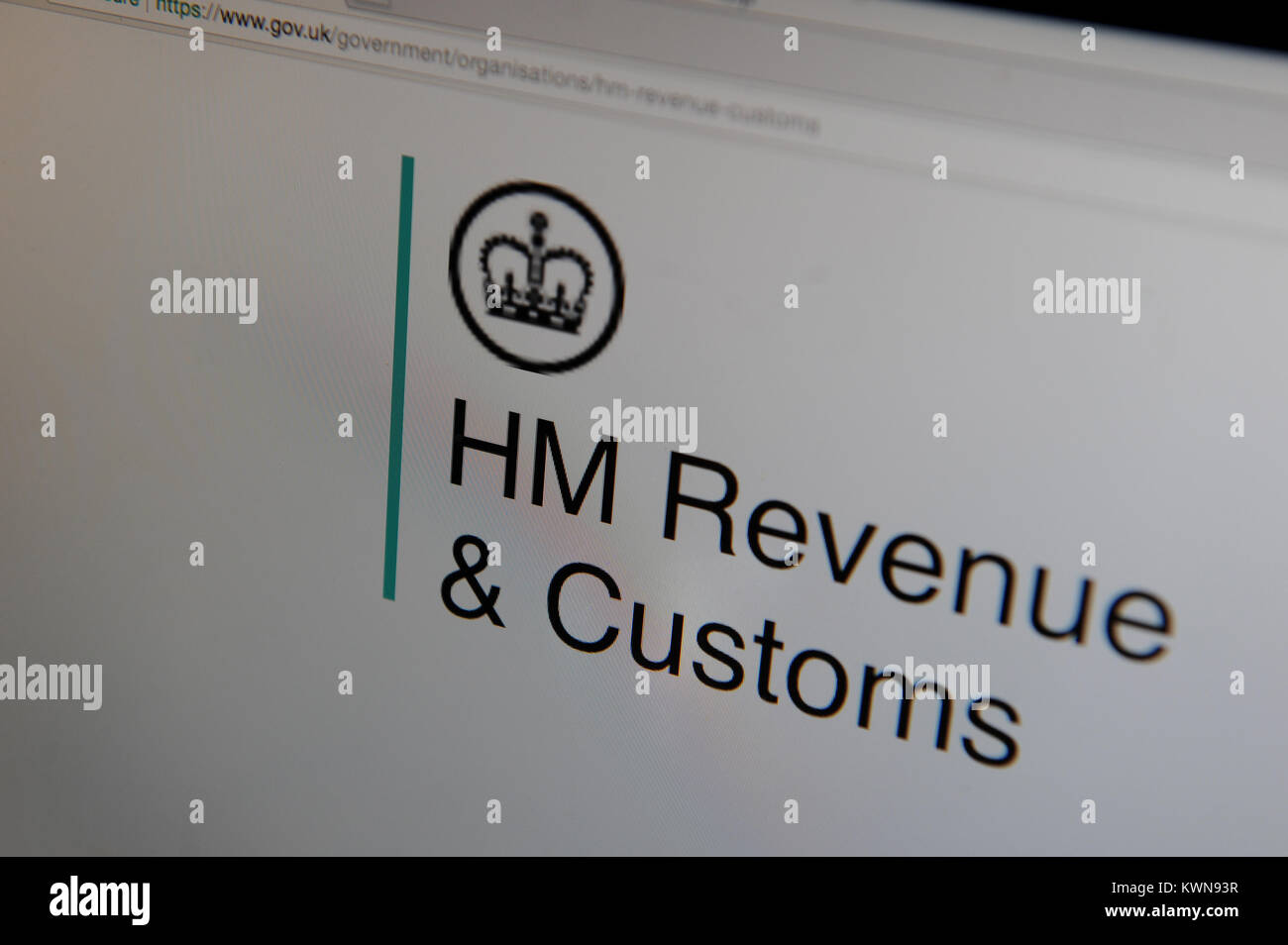 The  HM Revenue & Customs website on a computer Stock Photo
