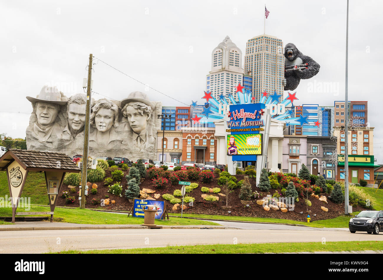 Pigeon Forge, Tennessee, The Wax Museum featuring famous Hollywood personalities. Stock Photo