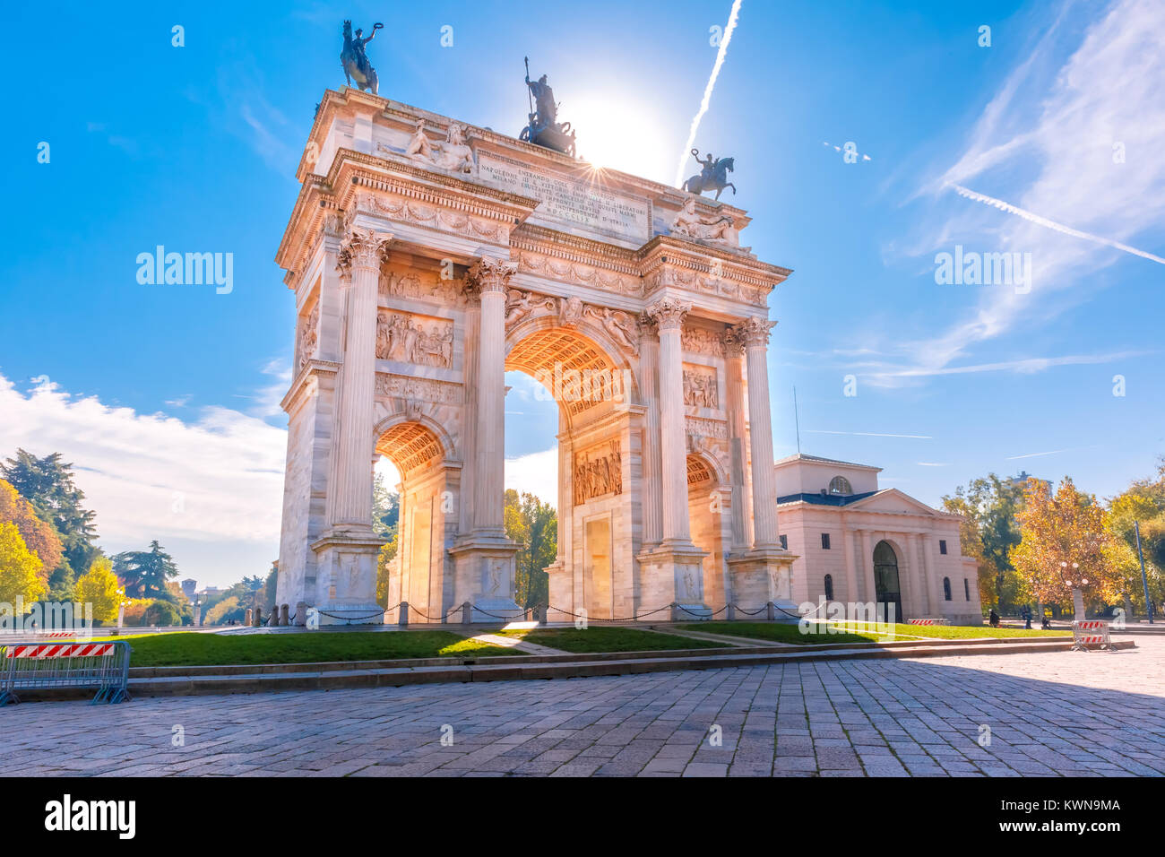 Arch of Peace in Milan, Lombardia, Italy Stock Photo