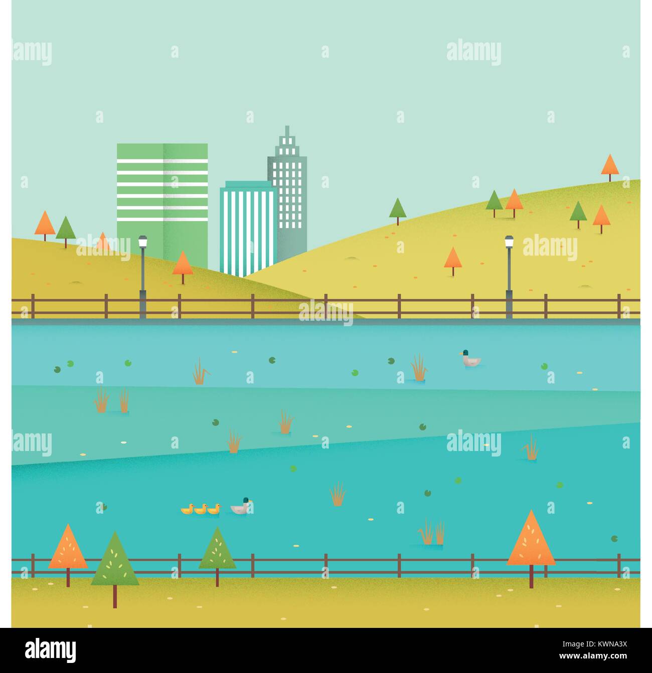 Vector of autumn beautiful landscape 001 Stock Vector Image & Art - Alamy