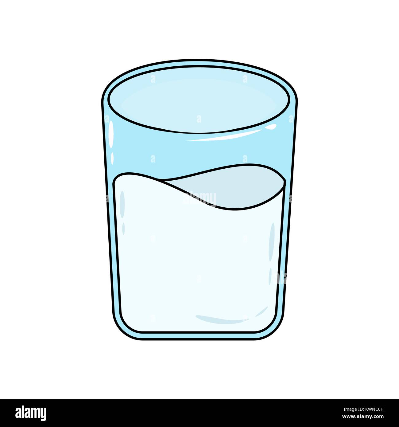 Glass Of Milk Cartoon Isolated On White Background Stock Vector Image Art Alamy