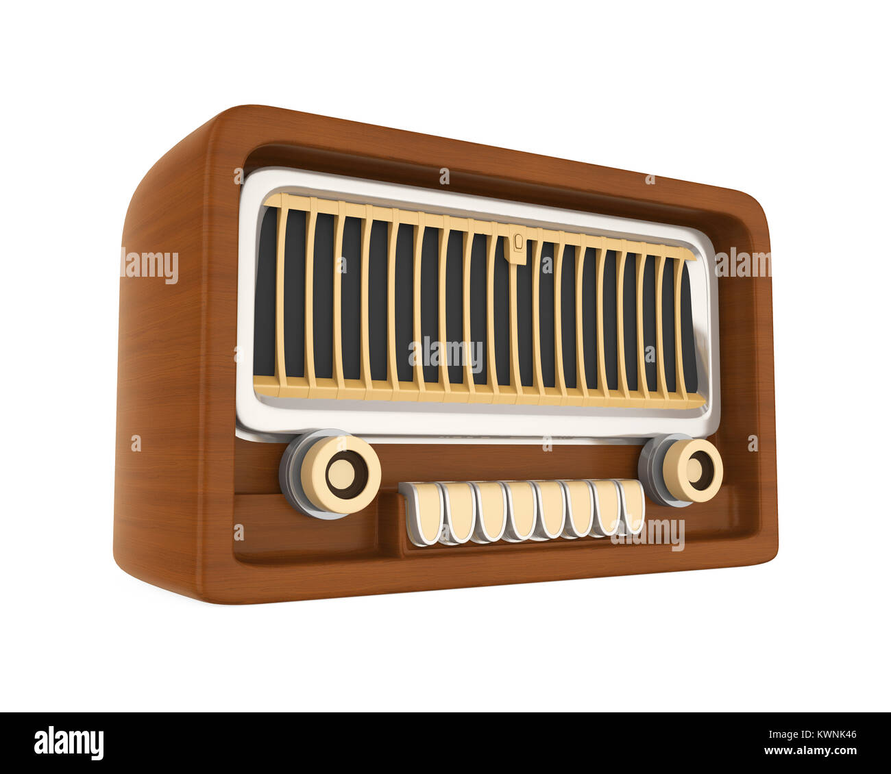 Vintage Radio Isolated Stock Photo