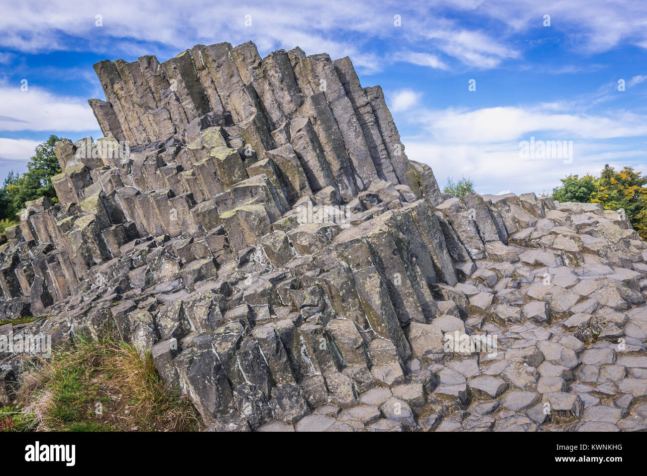 Famous columnar jointed basalt rock formation called Panska Skala (The