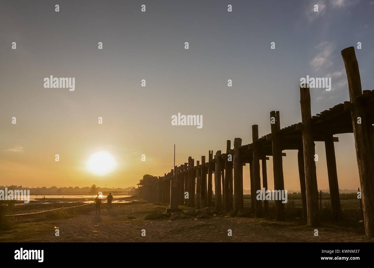 Bain Bridge Amarapura Myanmar Burma High Resolution Stock Photography ...