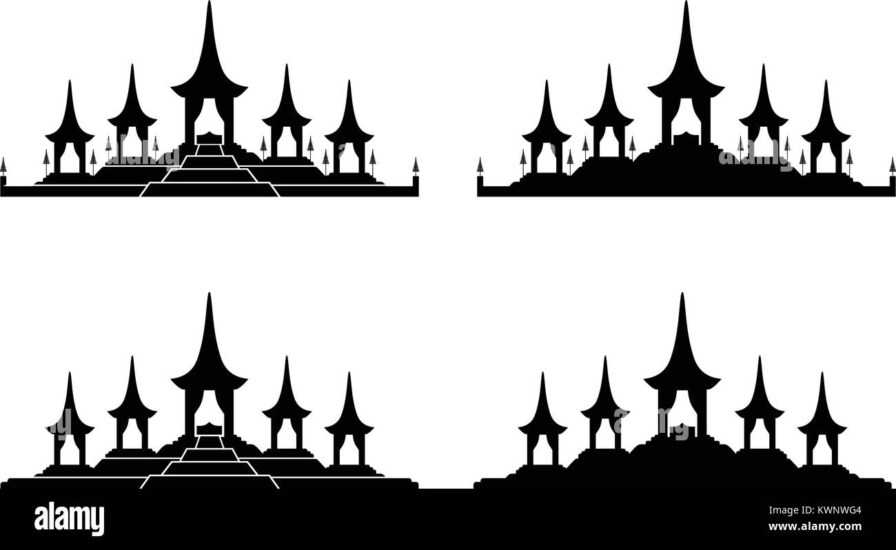 The Royal Funeral Pyre Rama 9 icon and symbol, vector design Stock Vector