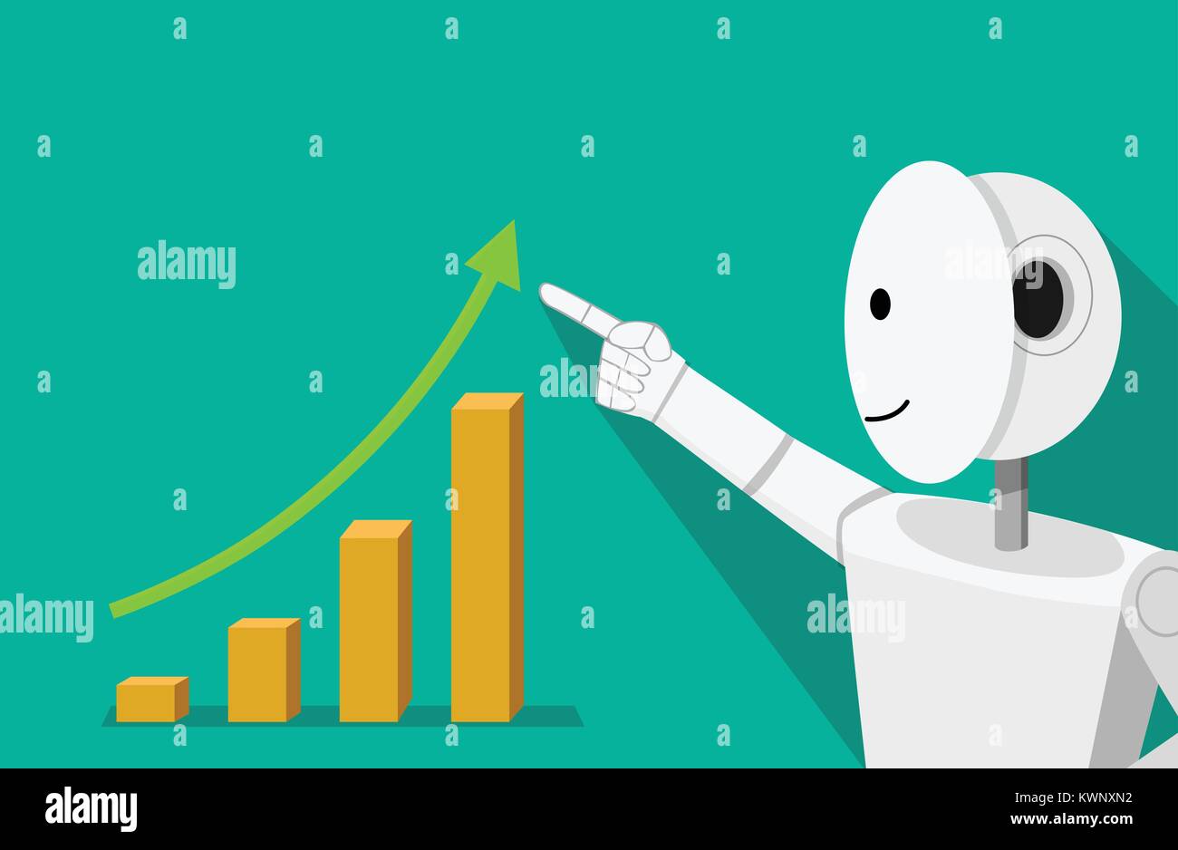 Humanoid robot can increase your income, vector Stock Vector