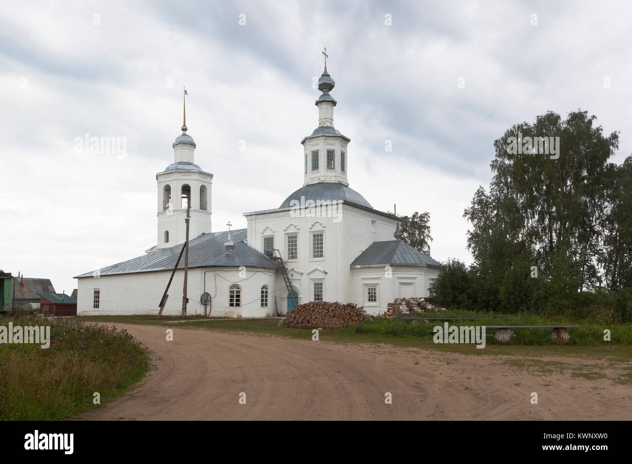 Church of the Trinity of the Life-Giving in the village of Vondokurye, Kotlas district, Arkhangelsk region, Russia Stock Photo