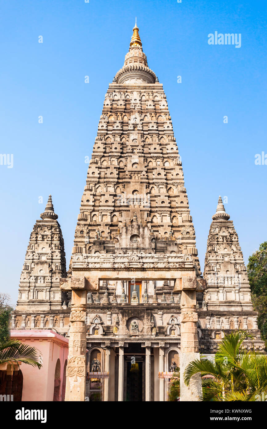 Bodh Gaya is a religious site and place of pilgrimage associated with the Mahabodhi Temple Complex in Gaya district in the state of Bihar, India Stock Photo