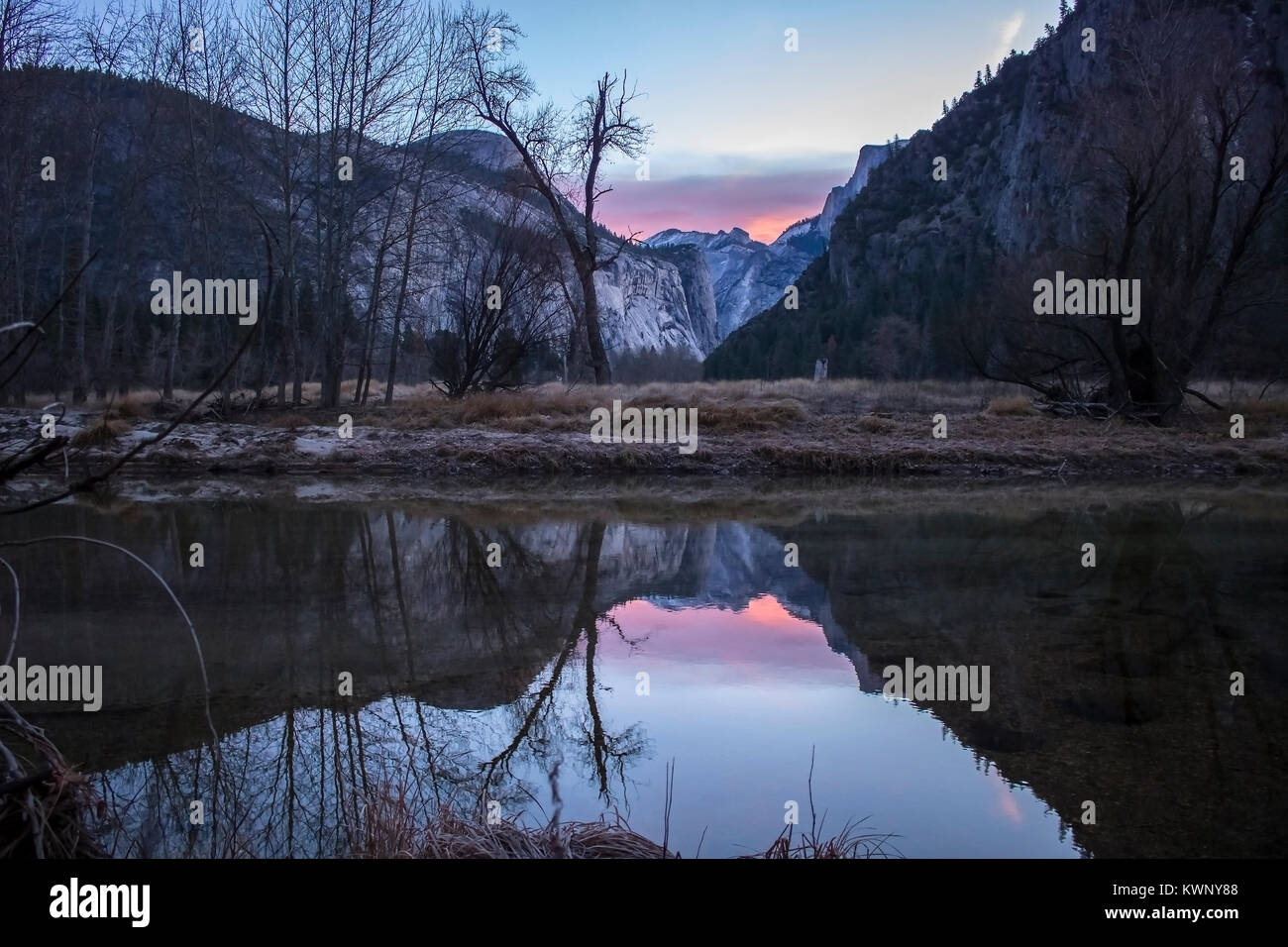 Sunrise in Yosemite Valley California Stock Photo