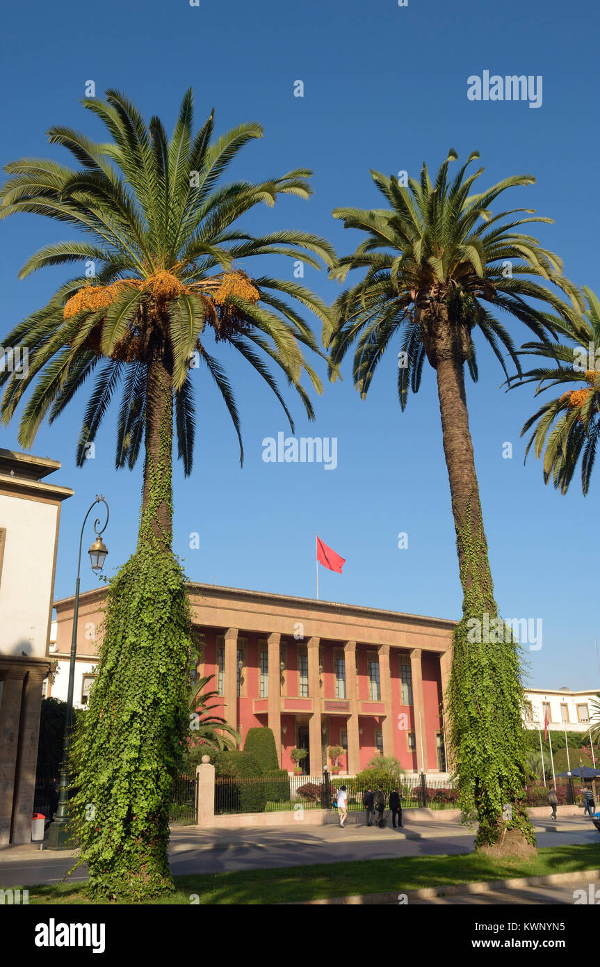 The Parliament building. Avenue Mohammed V.  Ville Nouvelle. Rabat. Morocco, North Africa Stock Photo