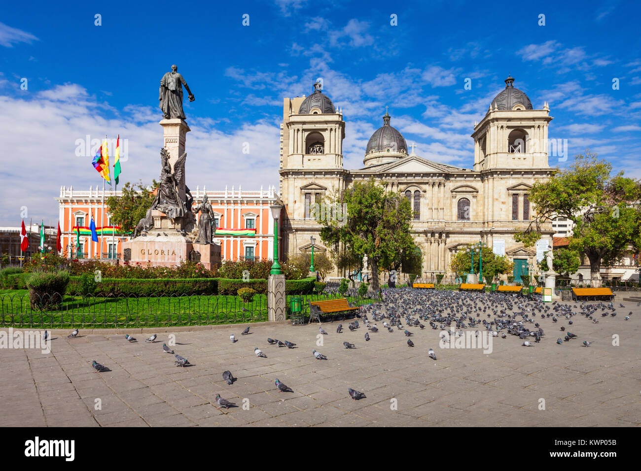 Metropolitan Cathedral is located on Plaza Murillo Square in La Paz, Bolivia Stock Photo