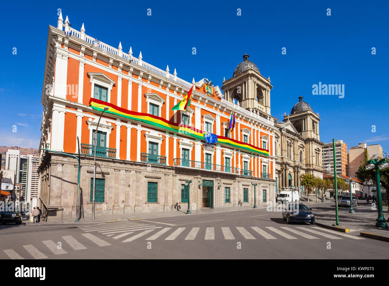 Bolivian Palace of Government (Palacio Quemado), official residence of the President of Bolivia Stock Photo