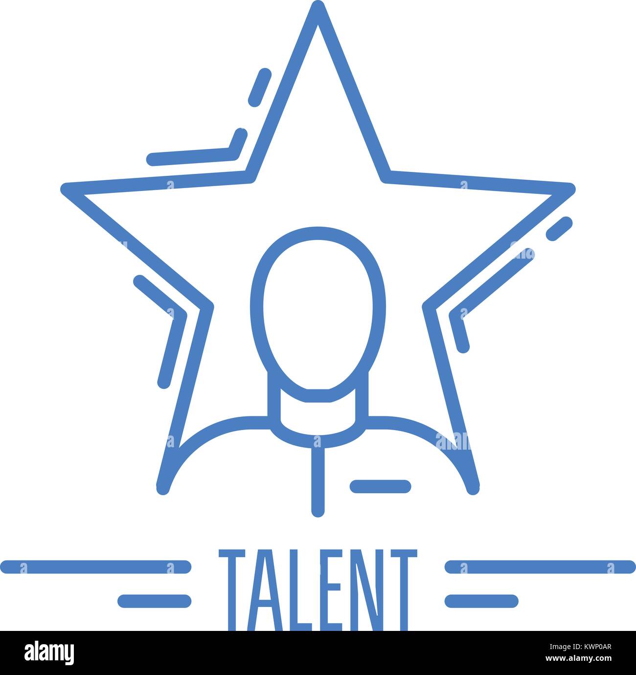 Got talent - emblem with man and star, celebrity symbol Stock Vector