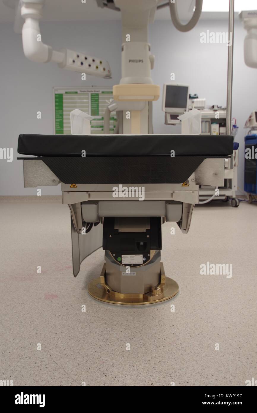 Advanced Operating Table in a Modern British Hospital Operating Theatre ...