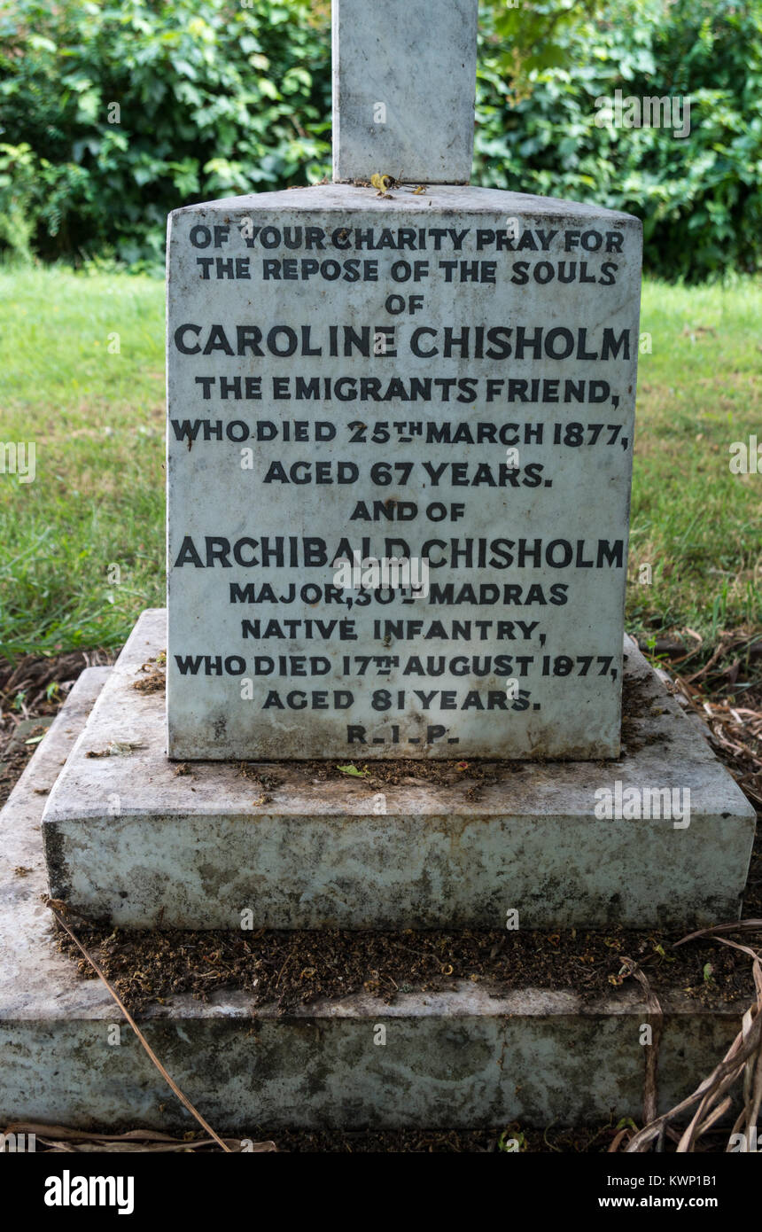 The grave of Caroline Chisholm, a