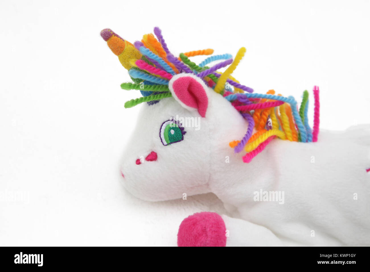 Lisa Frank Markie The Unicorn Bean Bag Plush Toy Stock Photo