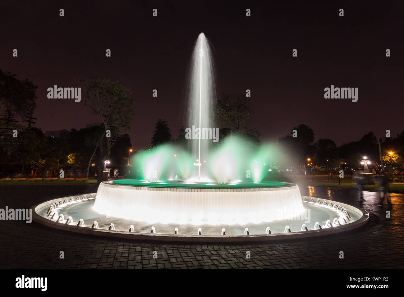 Magic Water Circuit in the Park of the Reserve in Lima, Peru Stock Photo