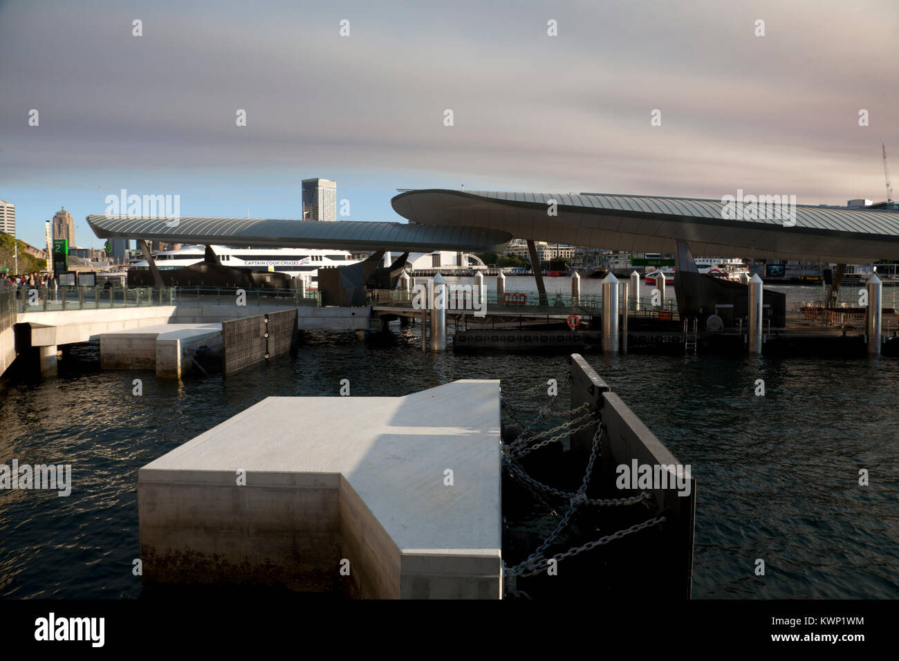 ferry boarding point barangaroo wharf darling harbour sydney new south