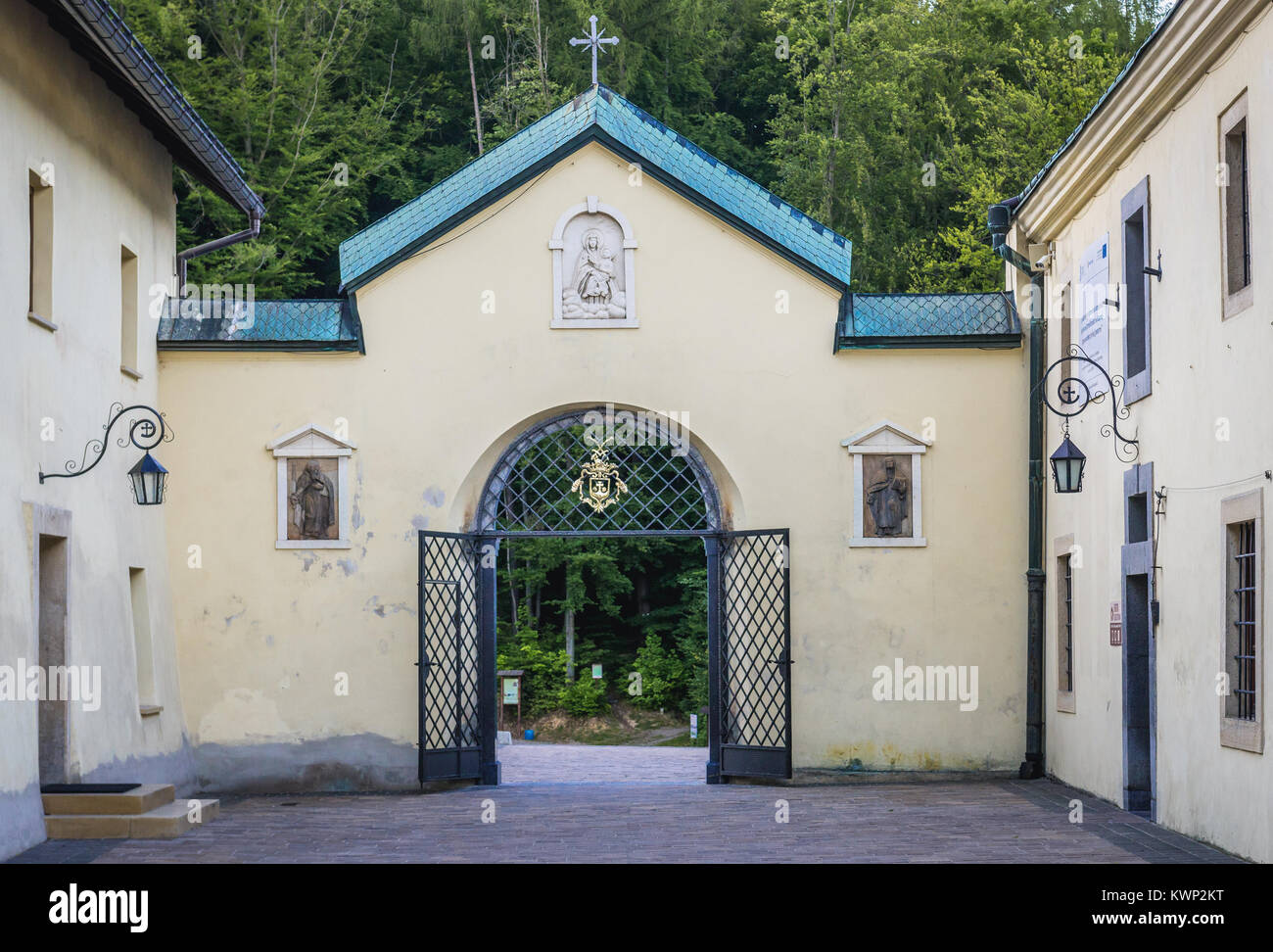 Main entrance of Monastery of Discalced Carmelites in Czerna village in Lesser Poland Voivodeship of Poland Stock Photo