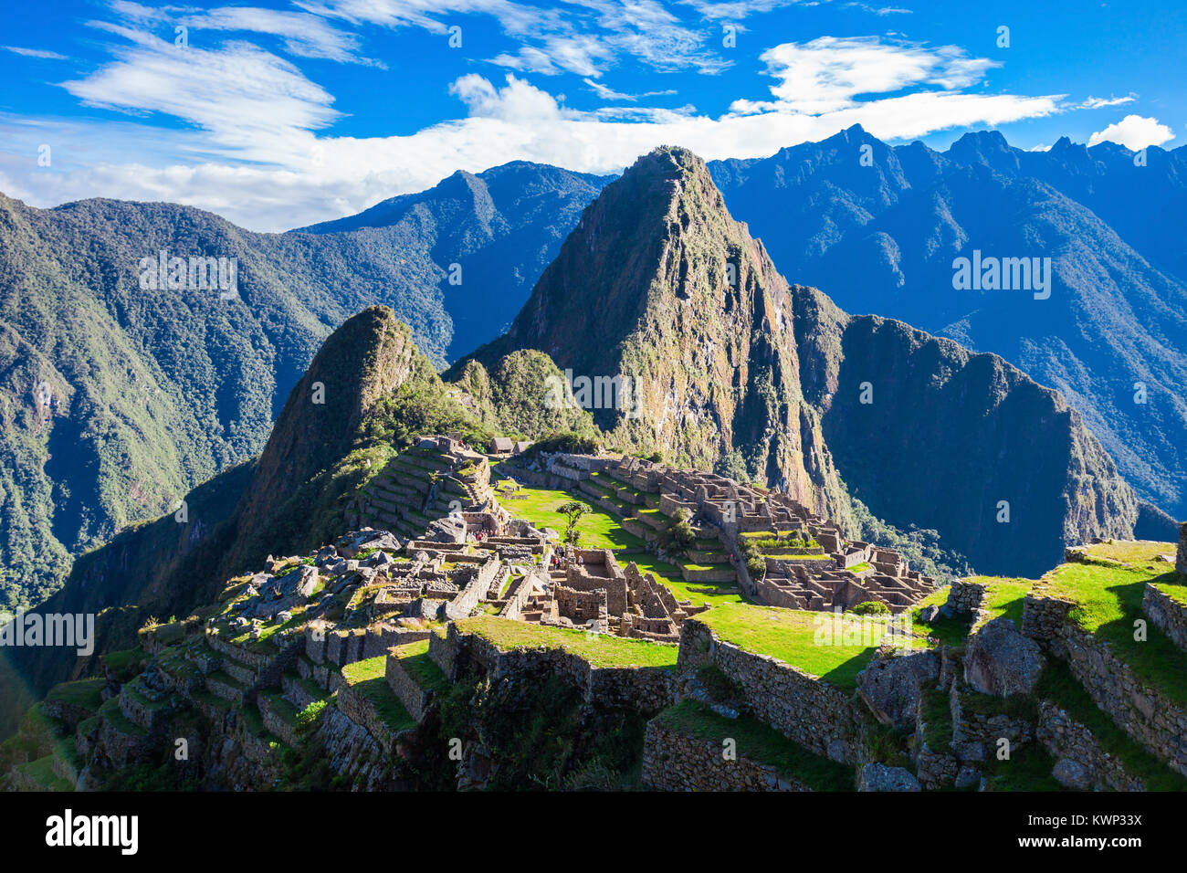 Machu Picchu, a UNESCO World Heritage Site in 1983. One of the New Seven Wonders of the World. Stock Photo