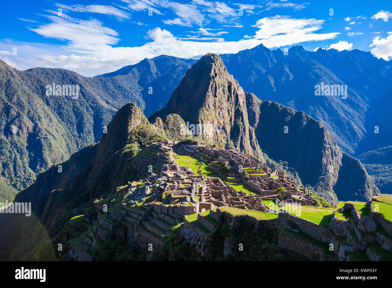 Machu Picchu is one of the New Seven Wonders of the World. Stock Photo