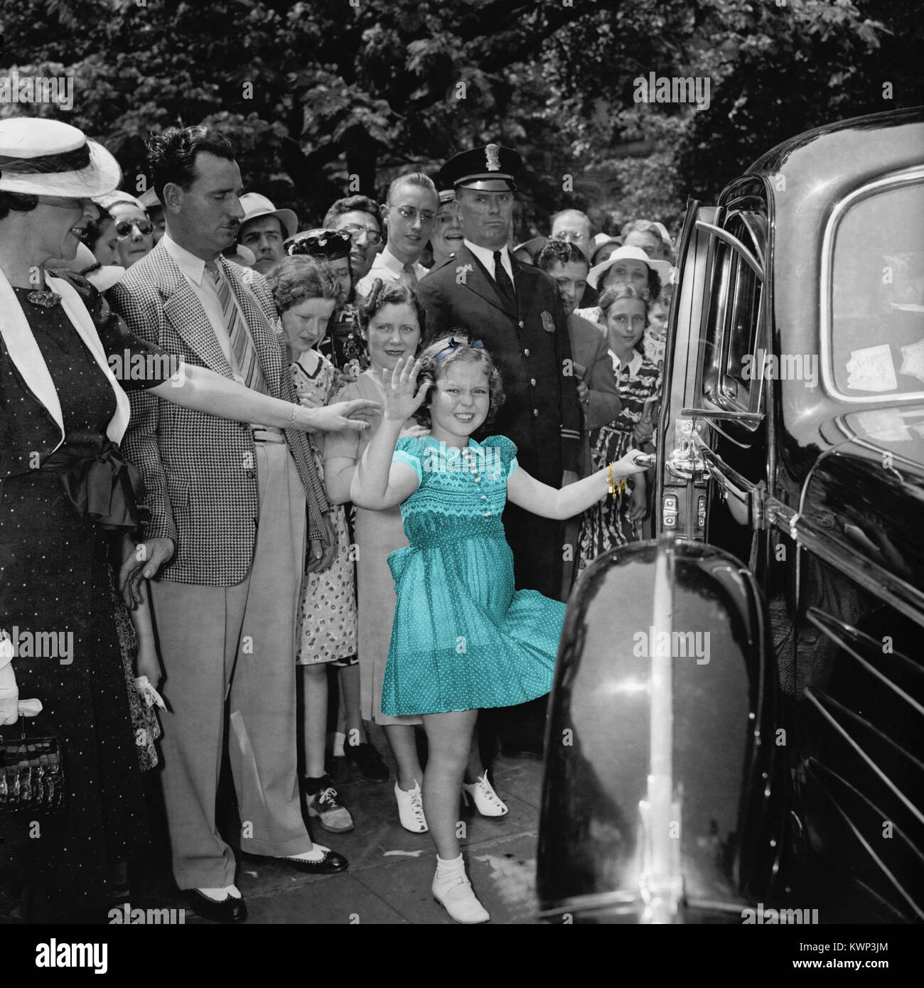 Colorized vintage photo of Shirley Temple leaving the White House after ...