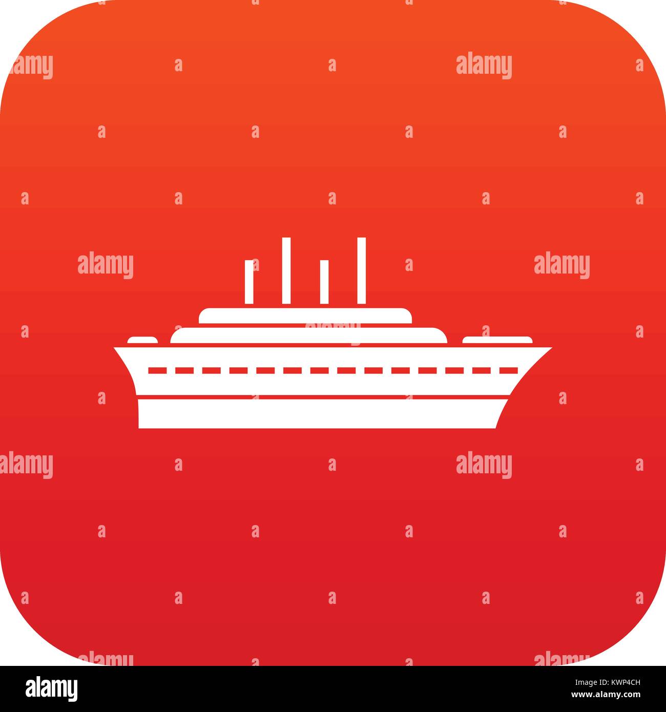 Ship icon digital red Stock Vector Image & Art - Alamy