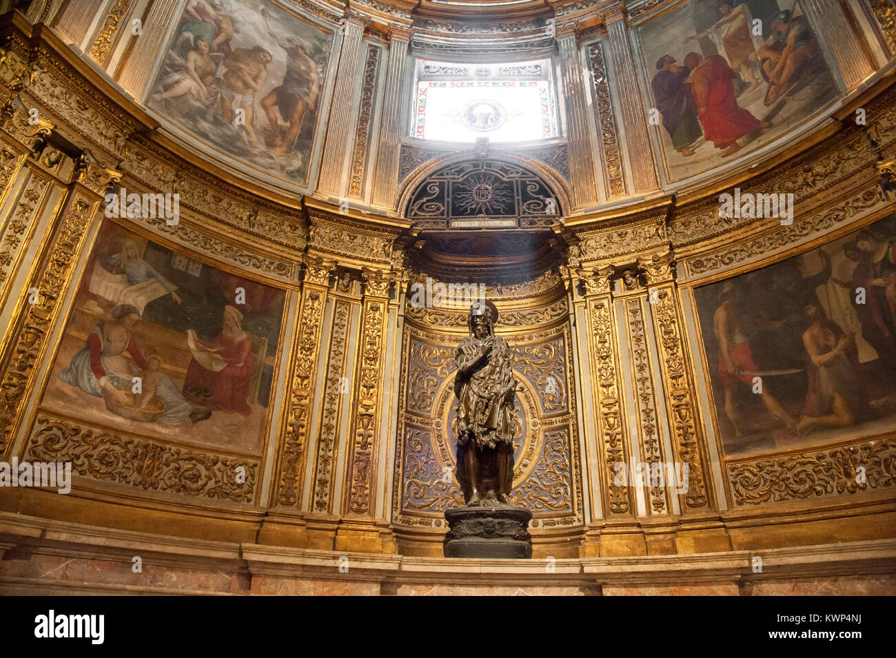 Saint John the Baptist statue by Donatello in Cappella di San Giovanni