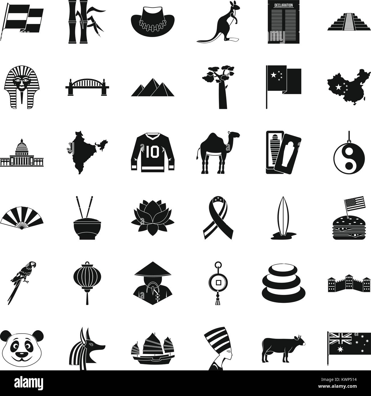 Landmark icons set, simple style Stock Vector Image & Art - Alamy