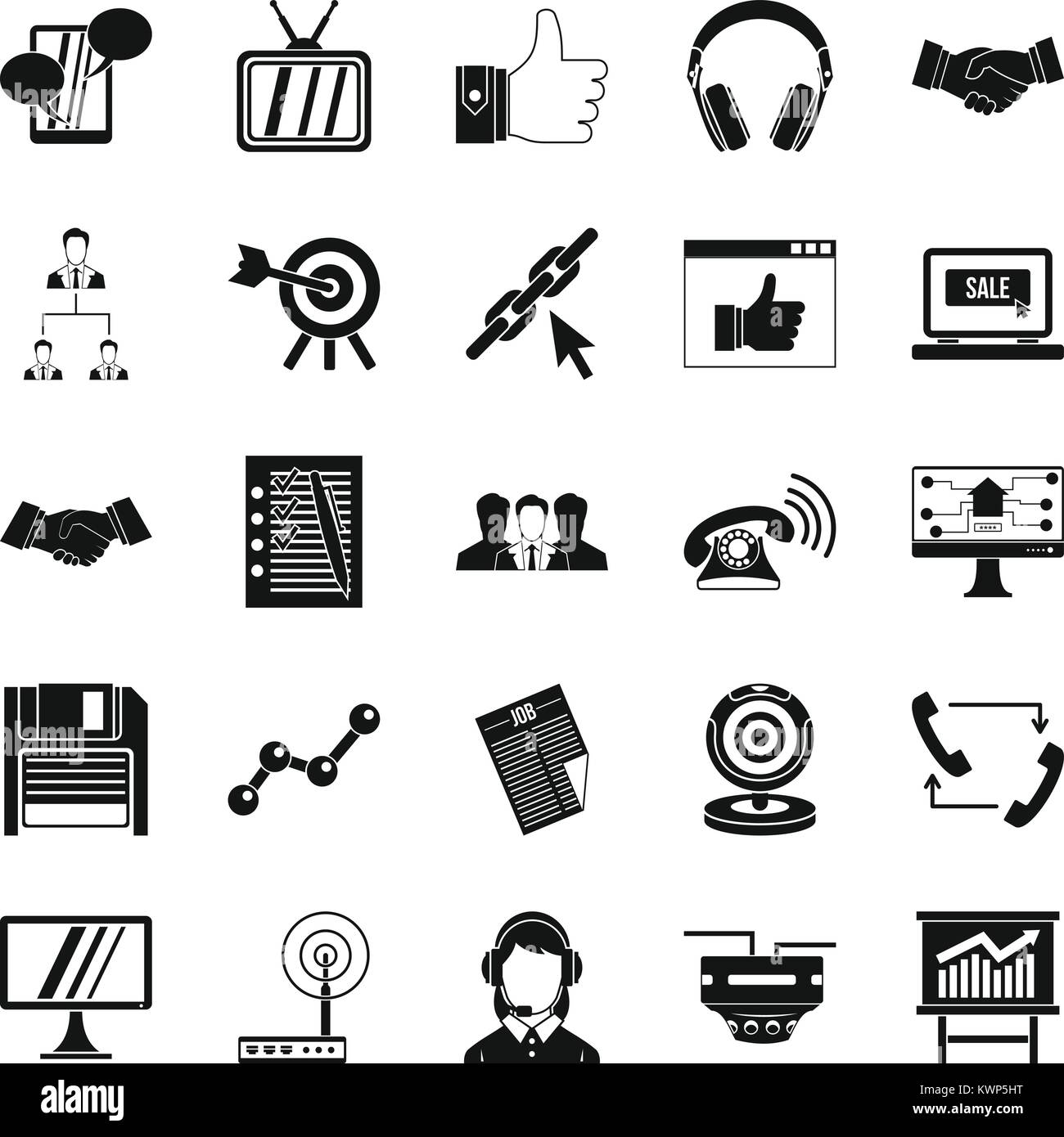 Remote transmission icons set, simple style Stock Vector Image & Art ...