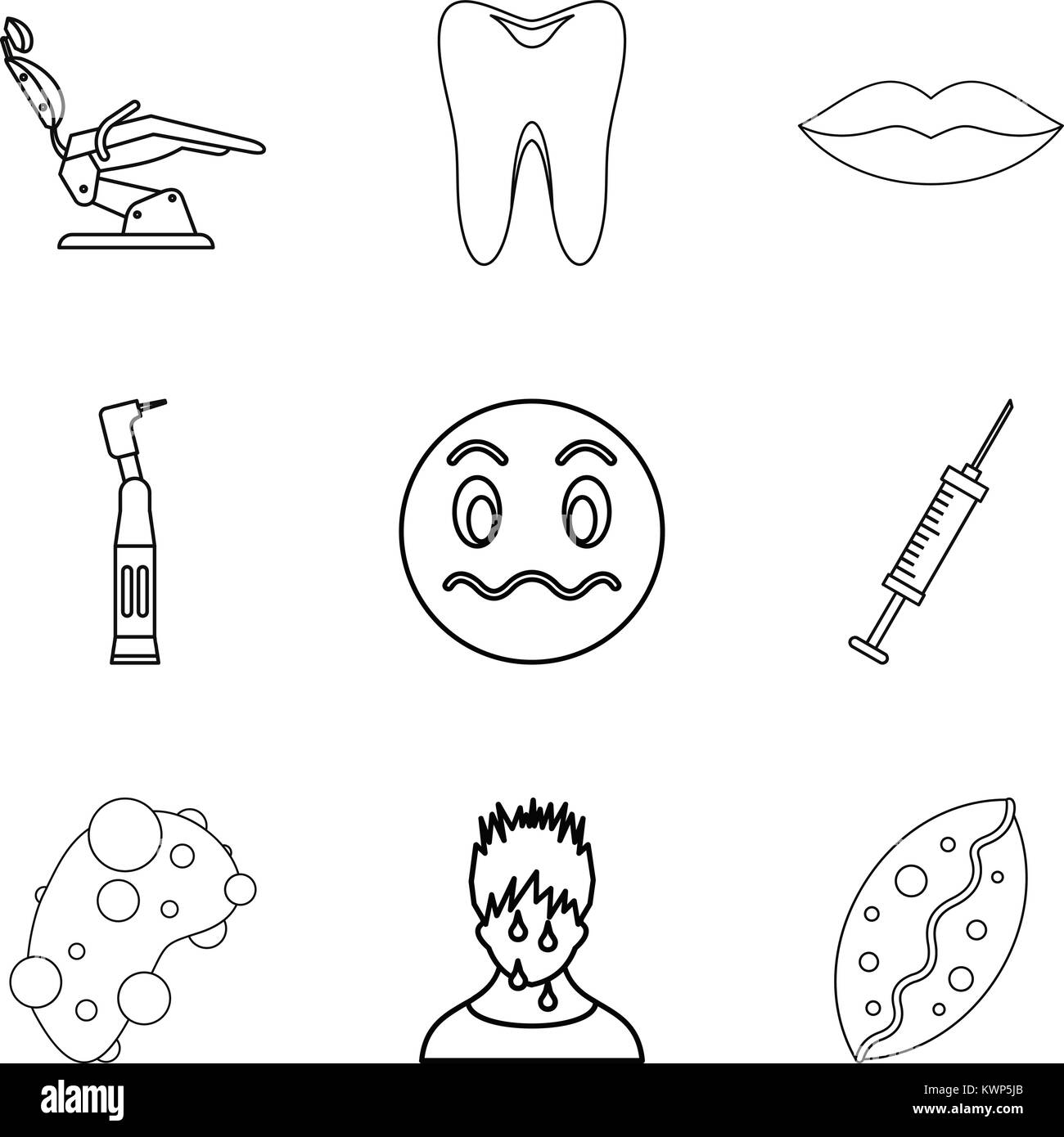Dental care icons set, outline style Stock Vector Image & Art - Alamy