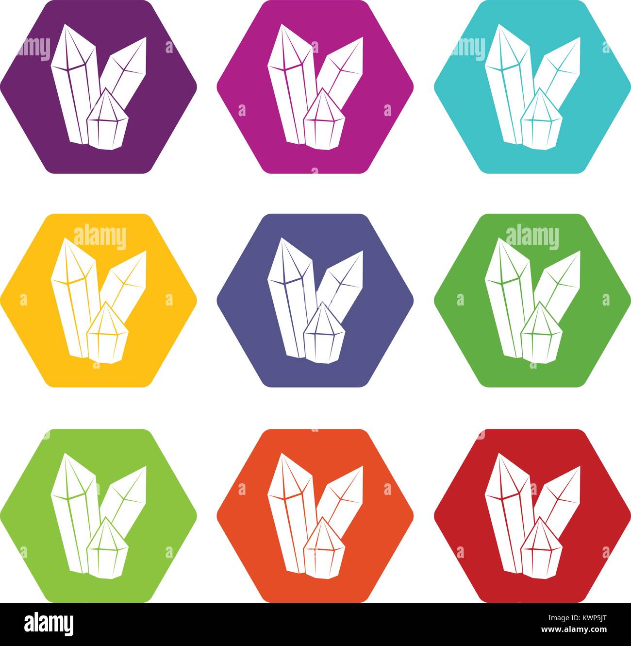 Diamonds icon set color hexahedron Stock Vector Image & Art - Alamy