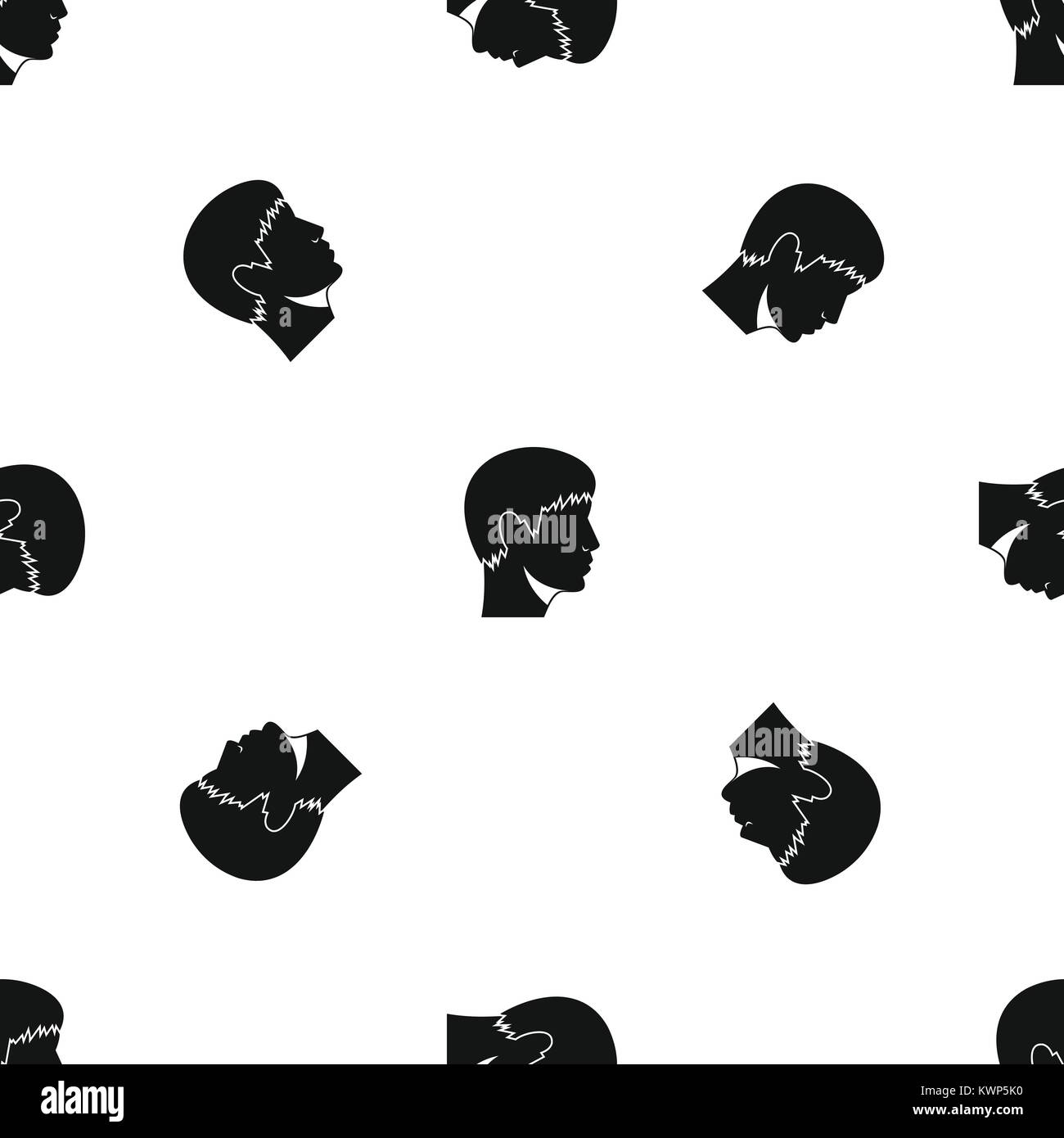 Man head pattern seamless black Stock Vector Image & Art - Alamy