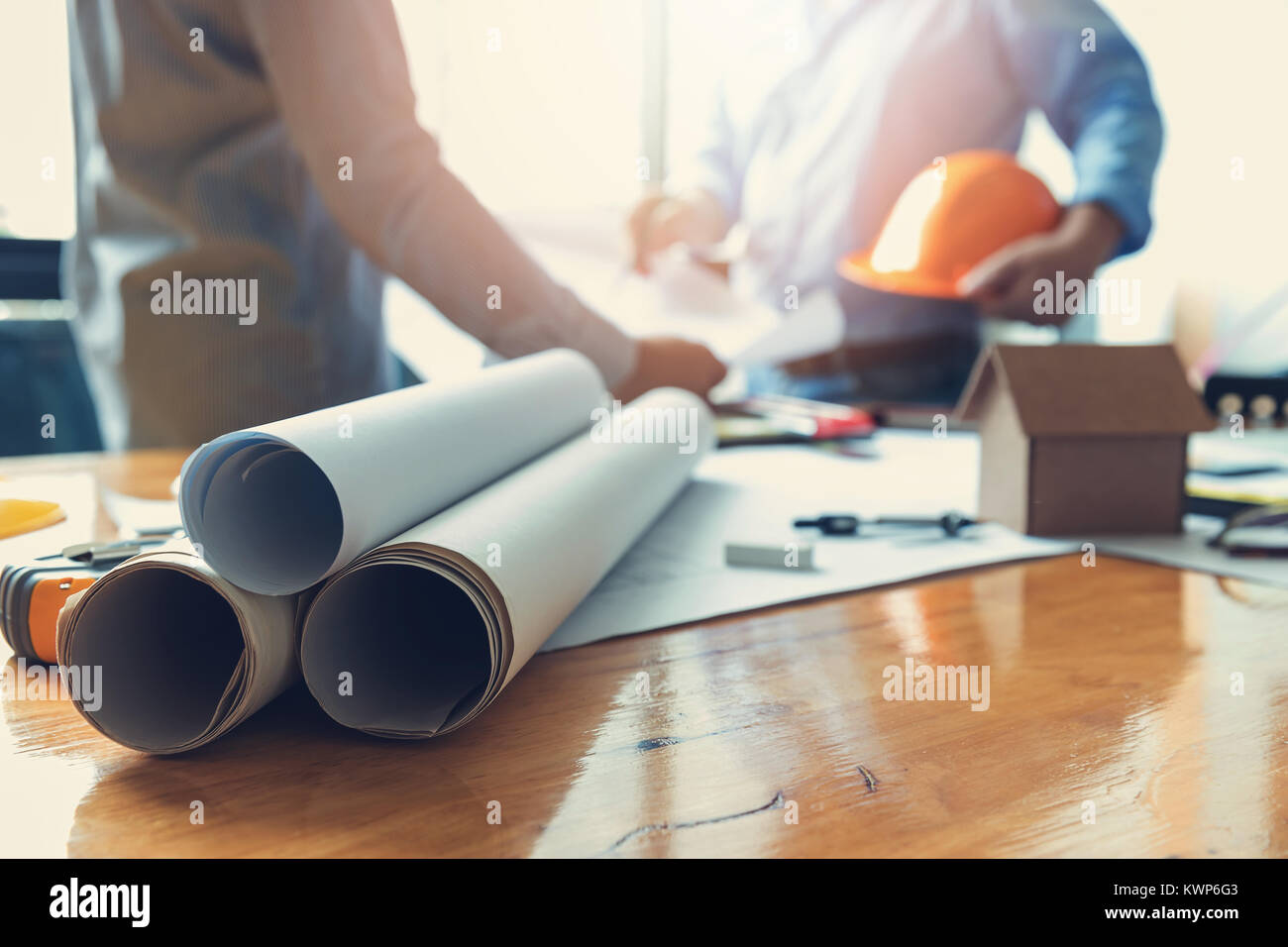 Engineer and Architect concept, Engineer Architects office team working