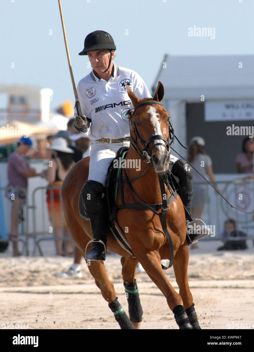 MIAMI BEACH, FL - APRIL 22:  'America's Most Wanted' host John Walsh attends AMG Miami Beach Polo World Cup - Twenty-eight-year-old Meghan Walsh also attended the event to support her dad and showcase her own fashion designs.  John Edward Walsh (born December 26, 1945) is an American television personality, criminal investigator, human and victim rights advocate and the host of America's Most Wanted. Walsh is known for his anti-crime activism, which he became involved with following the murder of his son, Adam, in 1981; in 2008, the now deceased serial killer Ottis Toole was named as the kille Stock Photo
