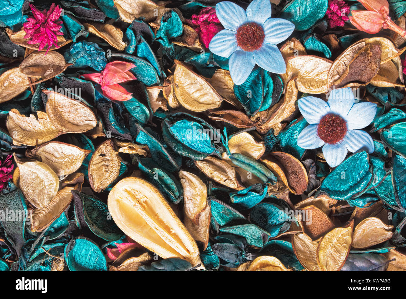 Beautiful and colorful background of Ocean Scent potpourri Stock Photo