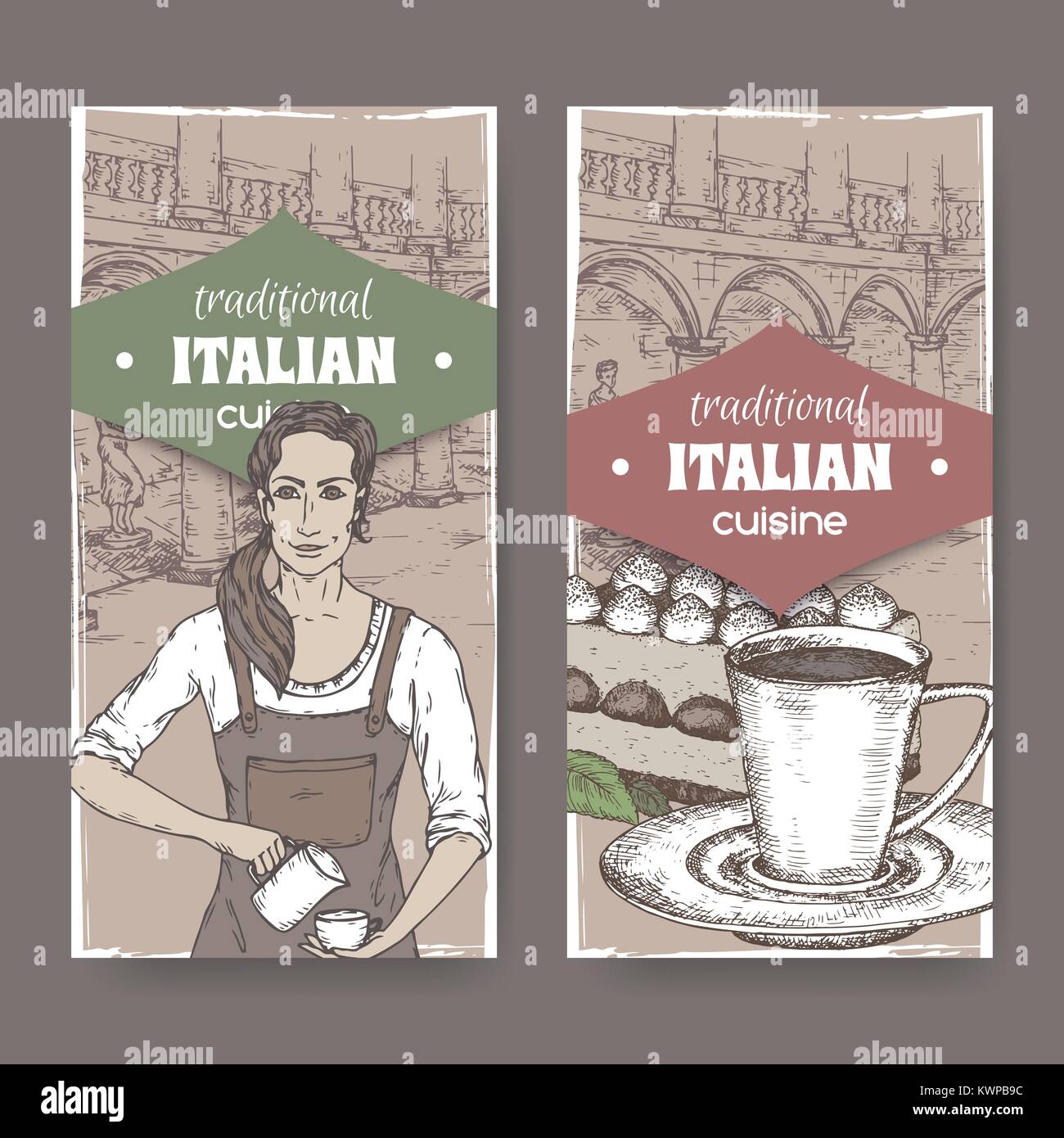Food italy cappuccino Stock Vector Images - Alamy
