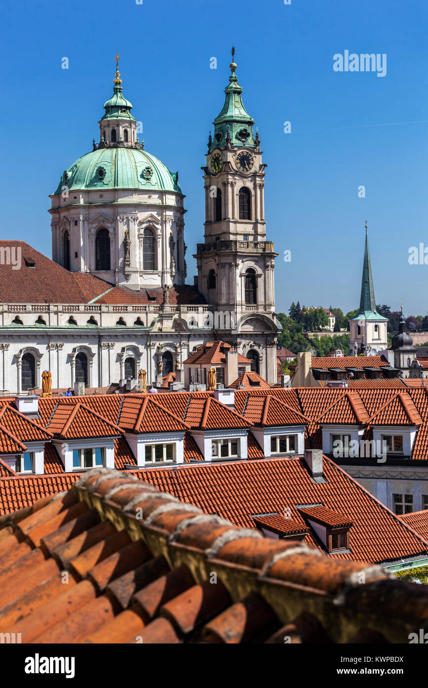 St Nicholas Church Prague Mala Strana Czech Republic baroque architecture building Stock Photo