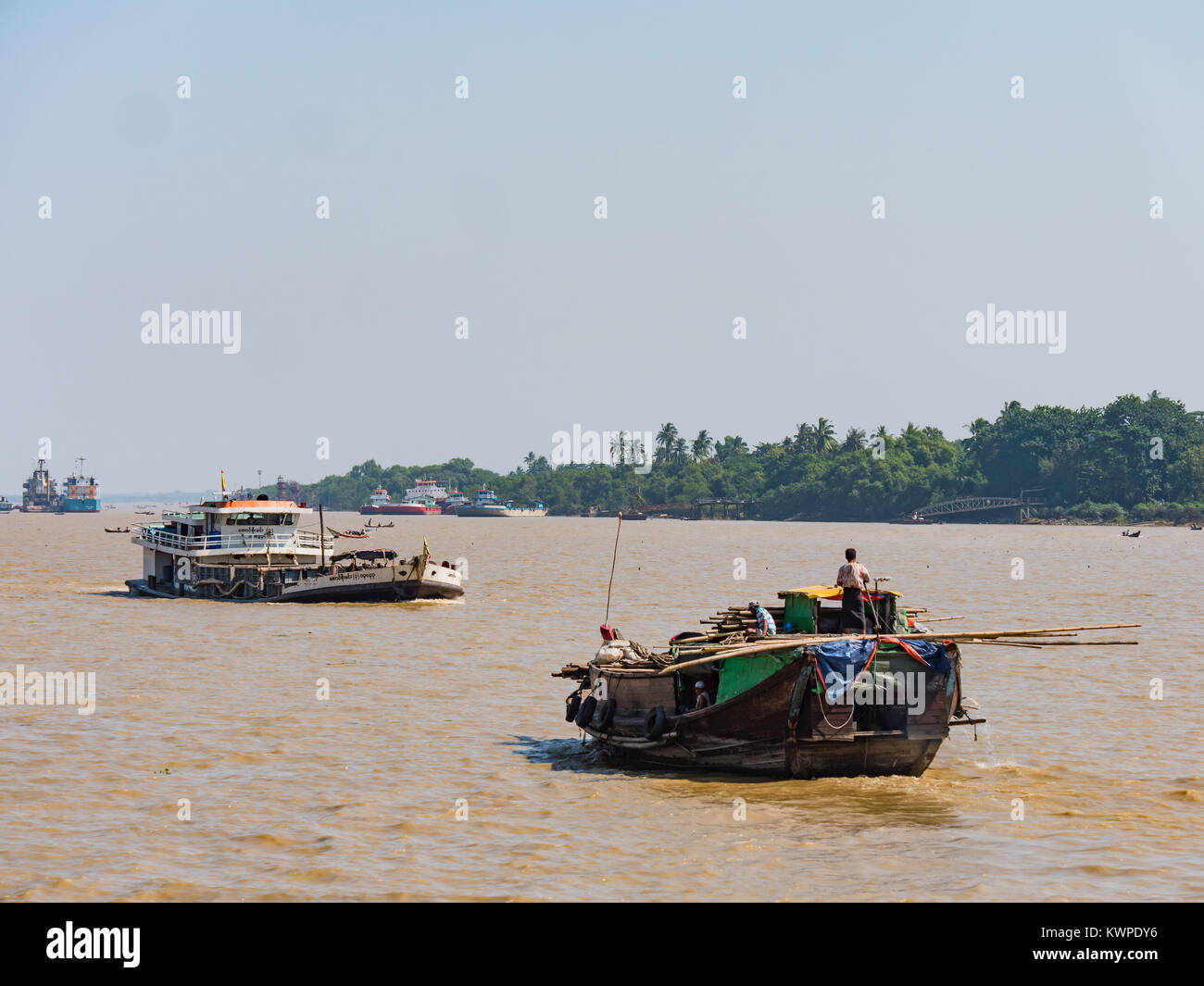 Yangon River is an important part of Myanmar????????s transportation