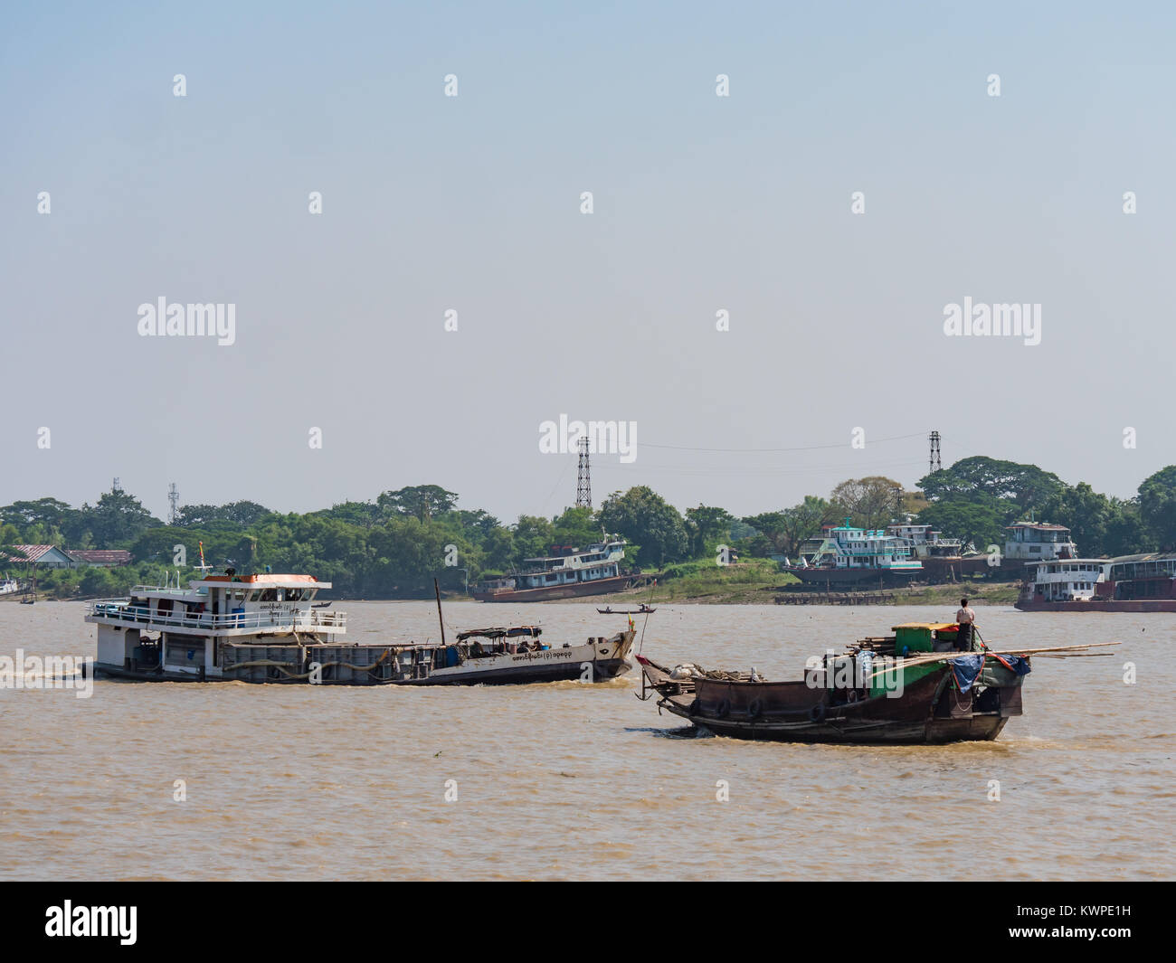 Yangon River is an important part of Myanmar???s transportation