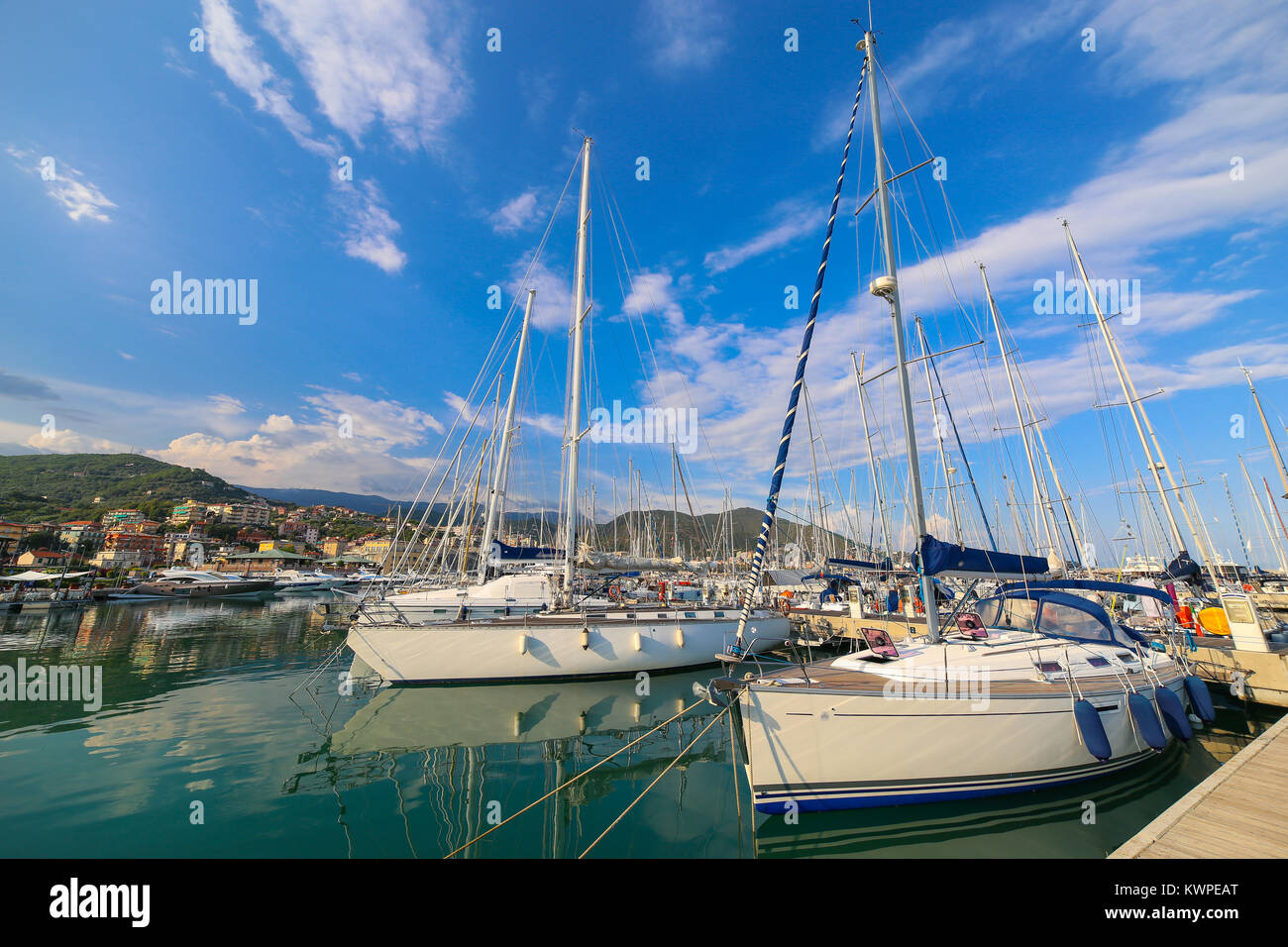 View of Varazze Marina in Liguria, Italy Stock Photo