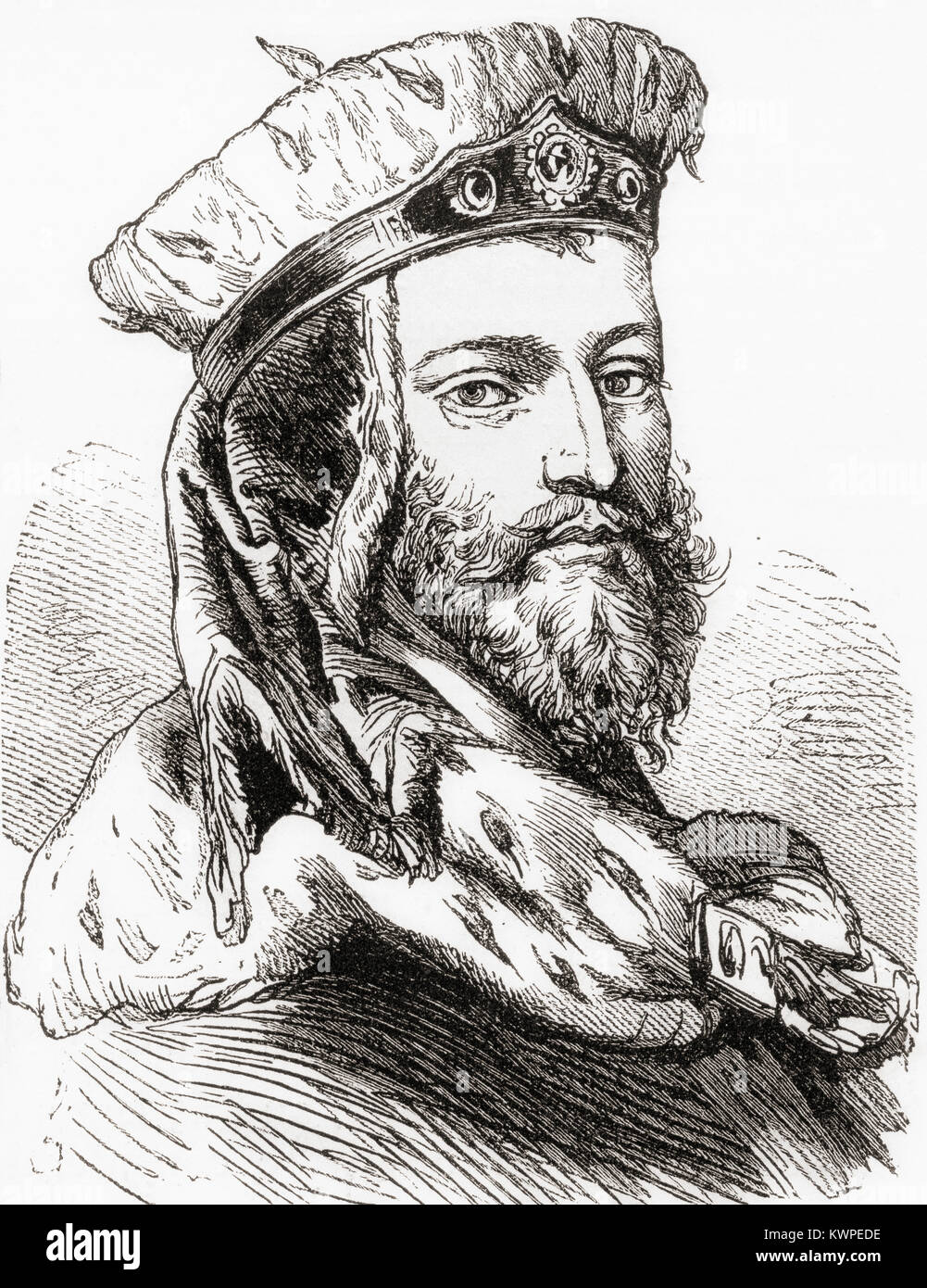Maurice, 1521 – 1553.  Duke (1541–47) and later Elector (1547–53) of Saxony.  From Ward and Lock's Illustrated History of the World, published c.1882. Stock Photo