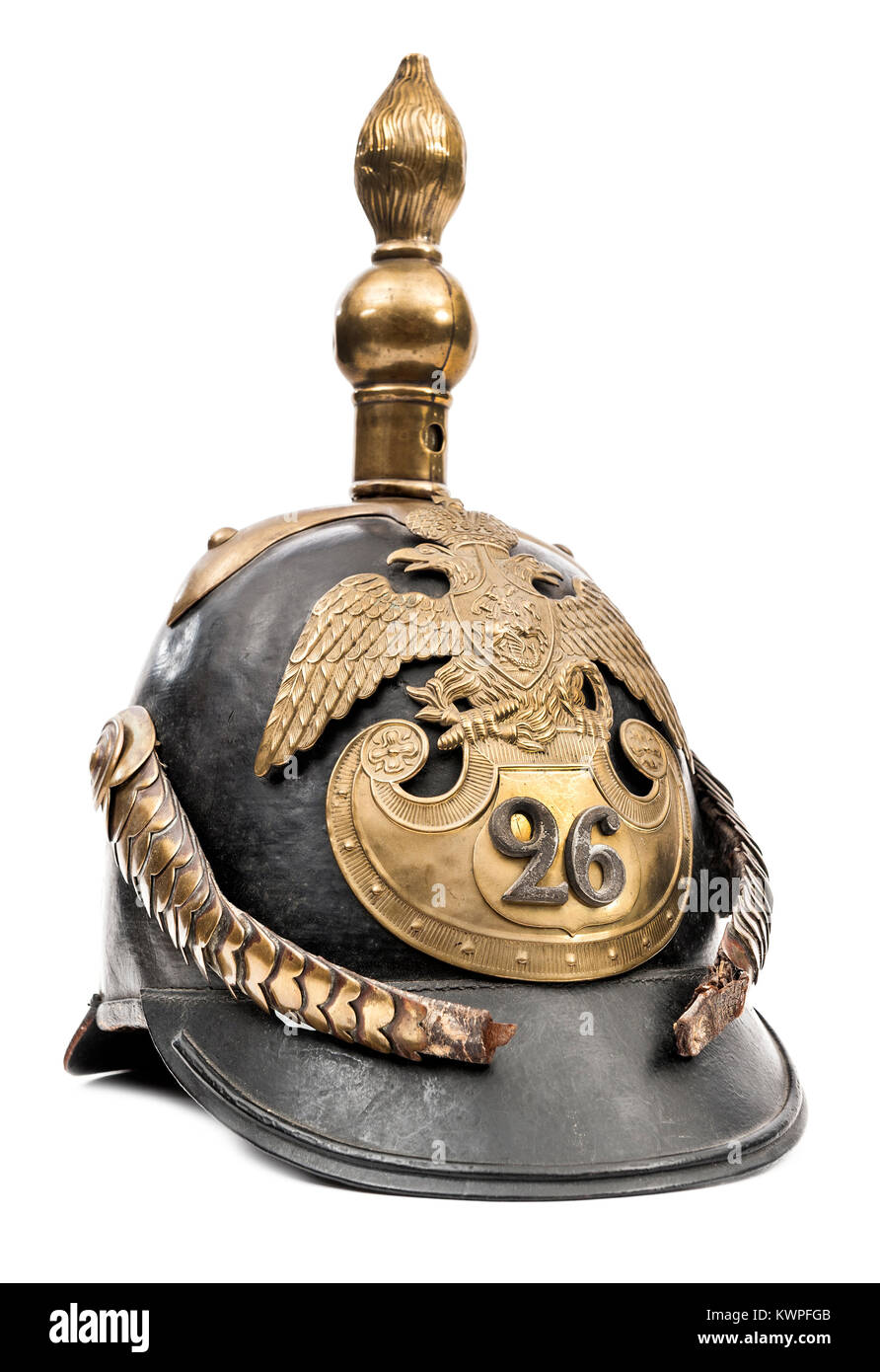 Russian Non Commissioned Officer's helmet of the 26th Infantry Regiment Stock Photo