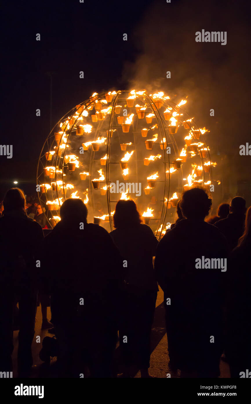 A fire show put on by the "Carabosse" theatrical Company in Bournemouth