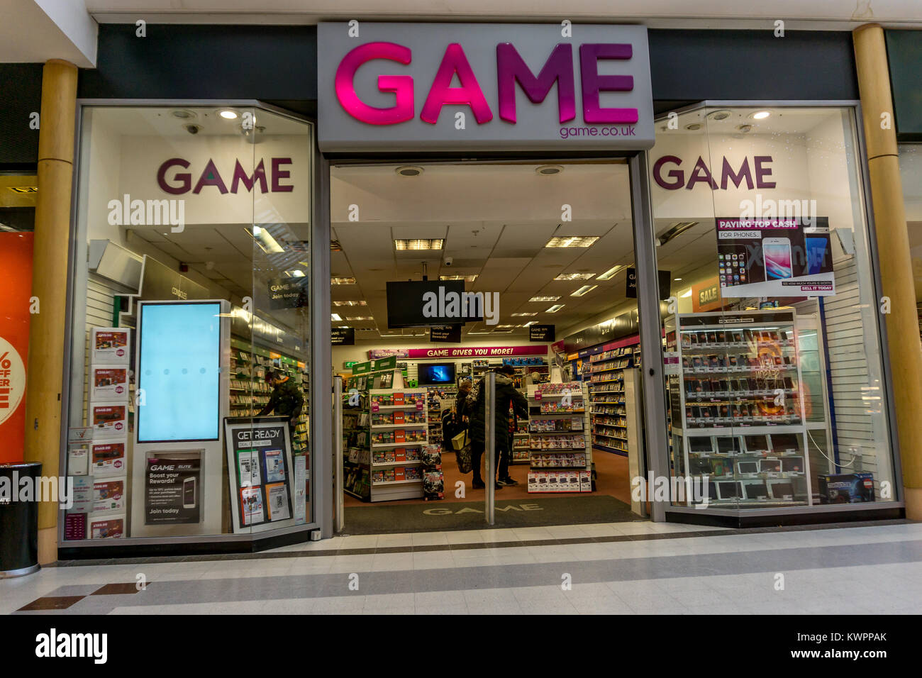 Game, Kingsgate, Shopping Centre, King street, Huddersfield, West Yorkshire, England, UK. Stock Photo