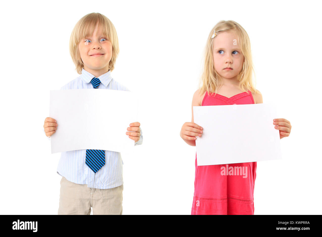 young children holding a blank sign board Stock Photo - Alamy