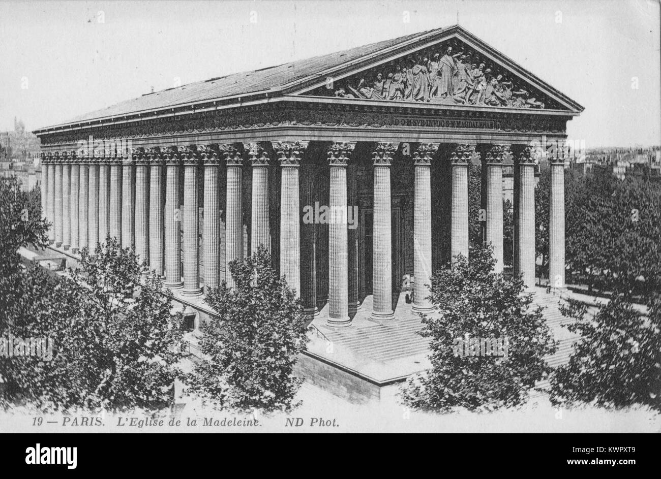 Église de la Madeleine, Paris, vintage postcard Stock Photo