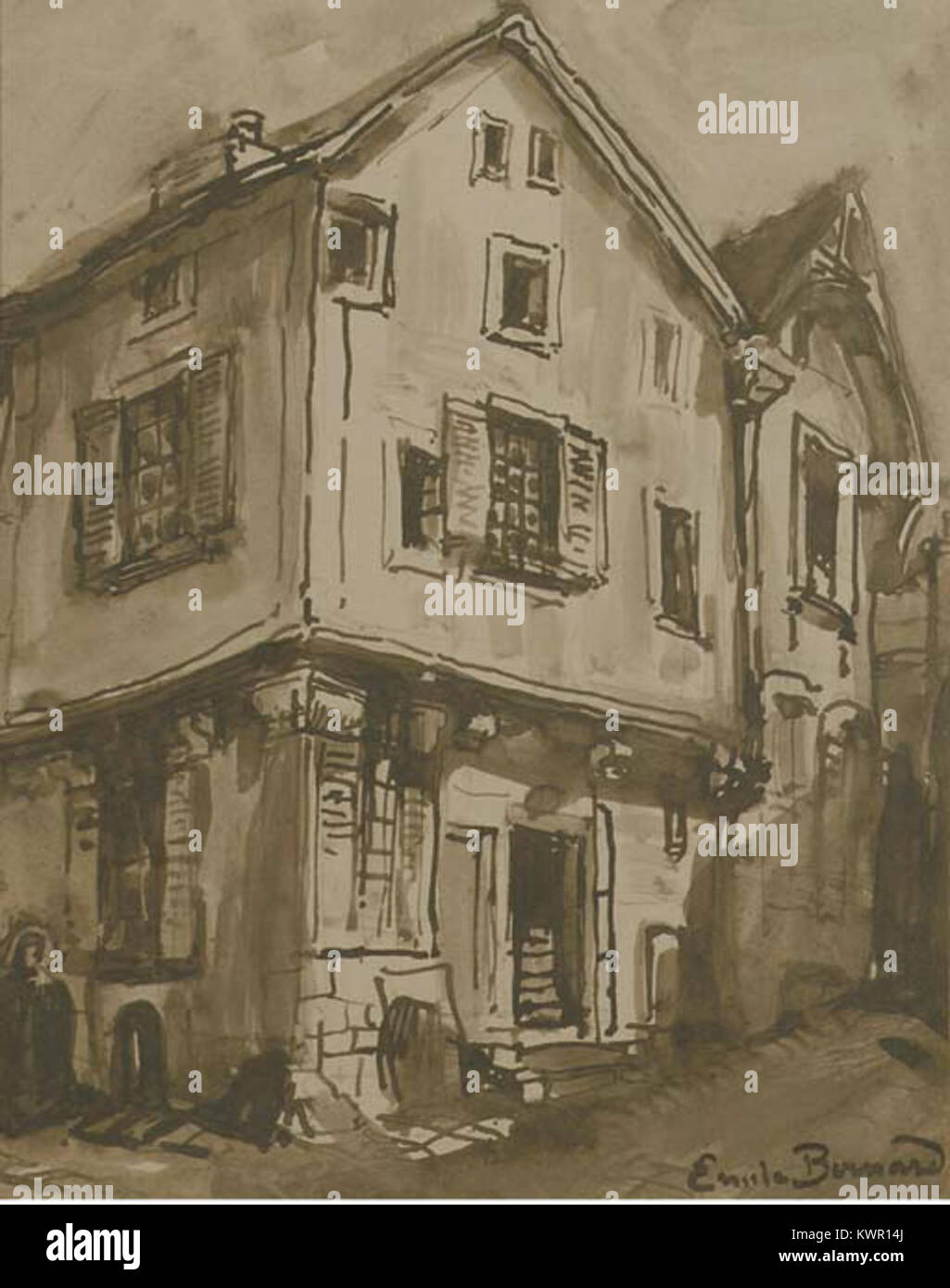 Émile Bernard The house on the corner Stock Photo Alamy