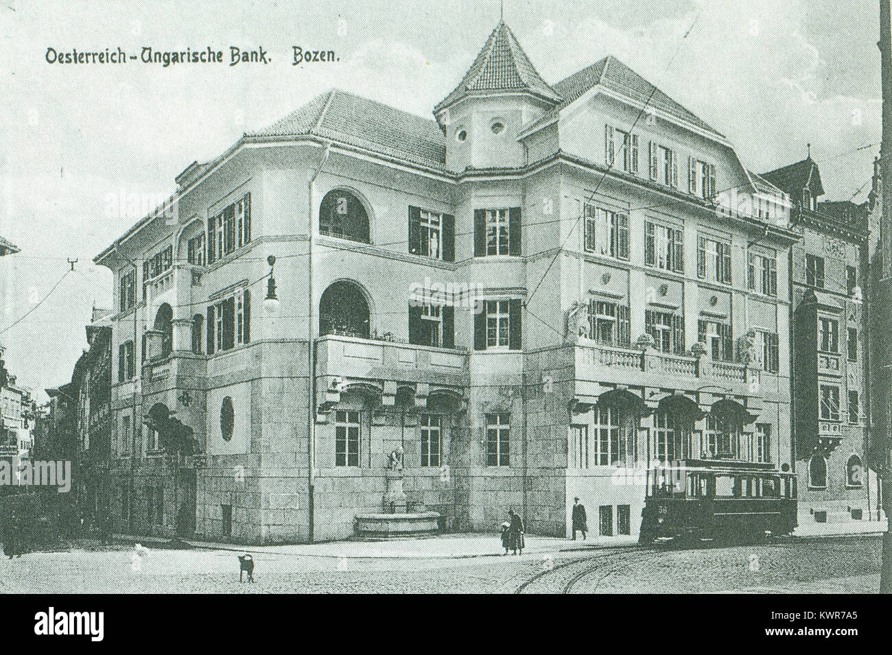 Österreichisch-Ungarische Bank in Bozen (um 1918) Stock Photo